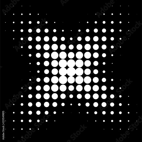 Circle in Halftone, Halftone Dot Pattern, Vector Illustration.