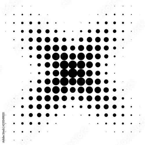 Circle in Halftone, Halftone Dot Pattern, Vector Illustration.
