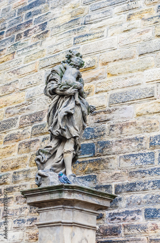 Statue of St. Josef with Jesus  from sculptor M.J.Brokoff.  Mala Strana, Prague, Czech Republic. photo