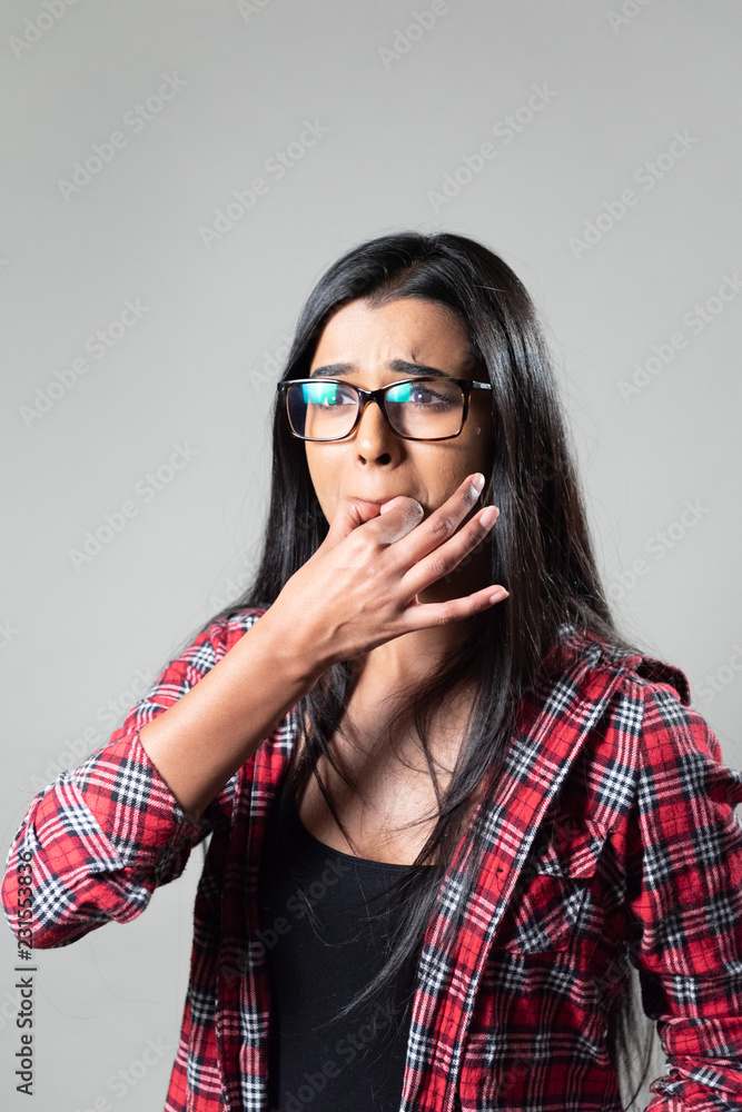 Ethnic Woman Hiding Face Ethnic Woman Hiding Face