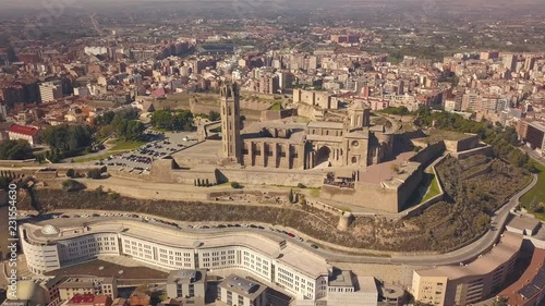 Aerial view of La Seu Vella cathedral in Lleida photo