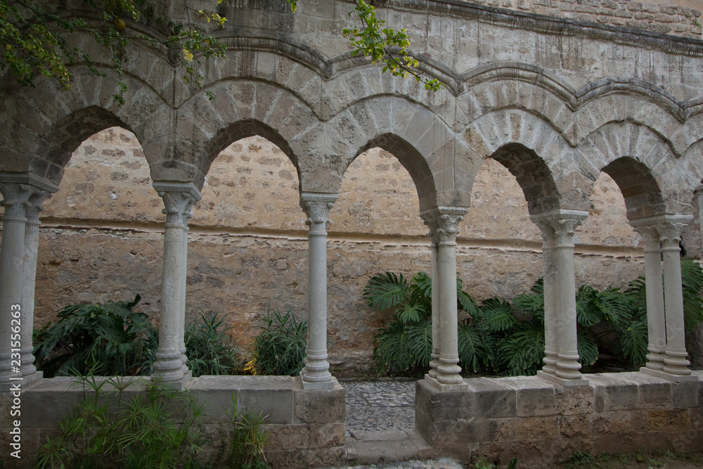 Arches in Sicilian monastery