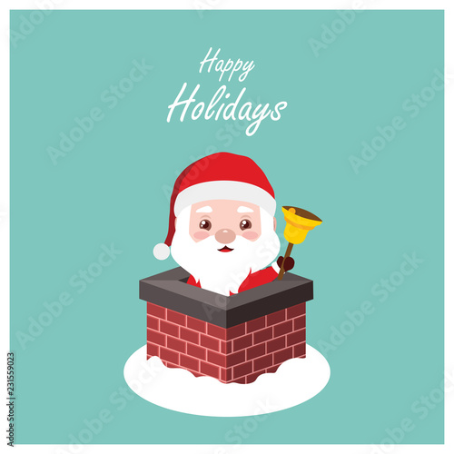 Greeting of Santa in a chimney