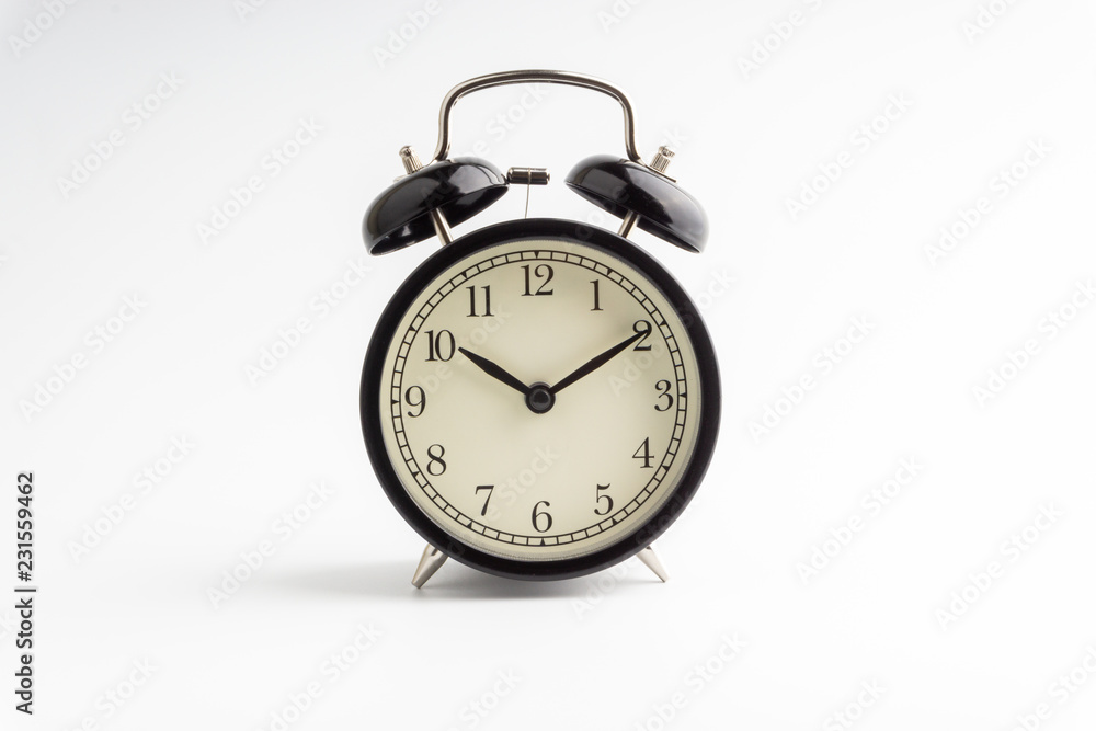Clock isolated on white background with selective focus and crop fragment Clock isolated on white background with selective focus and crop fragment