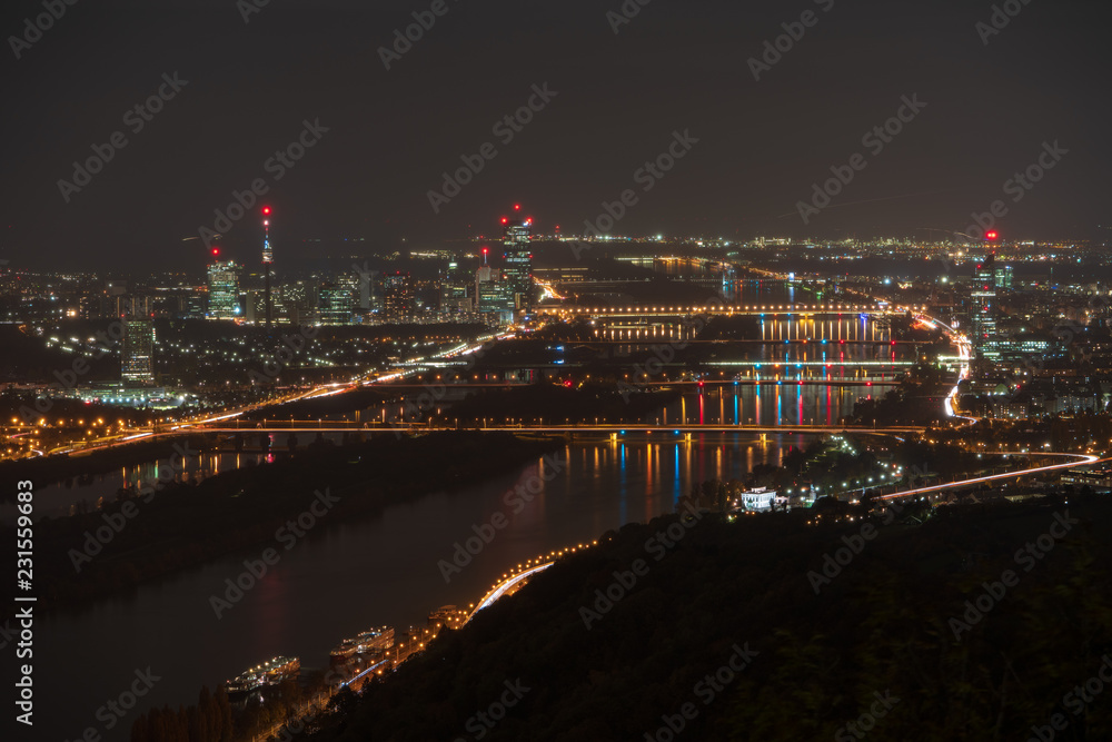 Fototapeta premium Wien bei Nacht