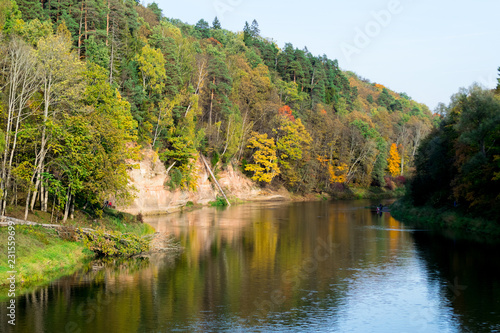 Fototapeta Naklejka Na Ścianę i Meble -  Steep cliff over the river.
