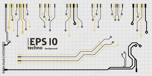 Vector flat circuit board illustration