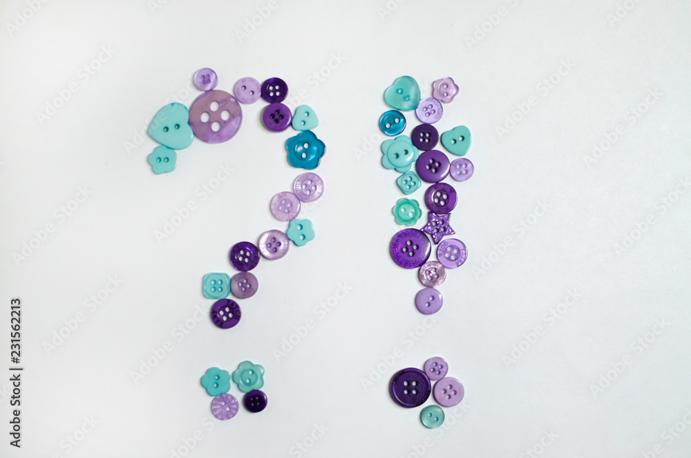 Buttons scattered on a white background Buttons scattered on a white background