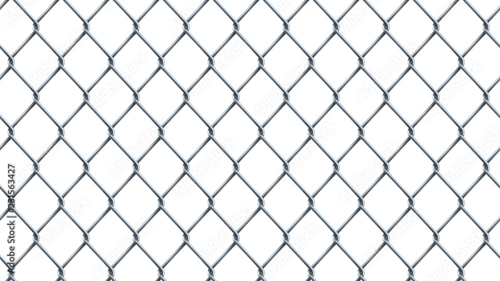 Seamless chain link fence background on white Seamless chain link fence background on white