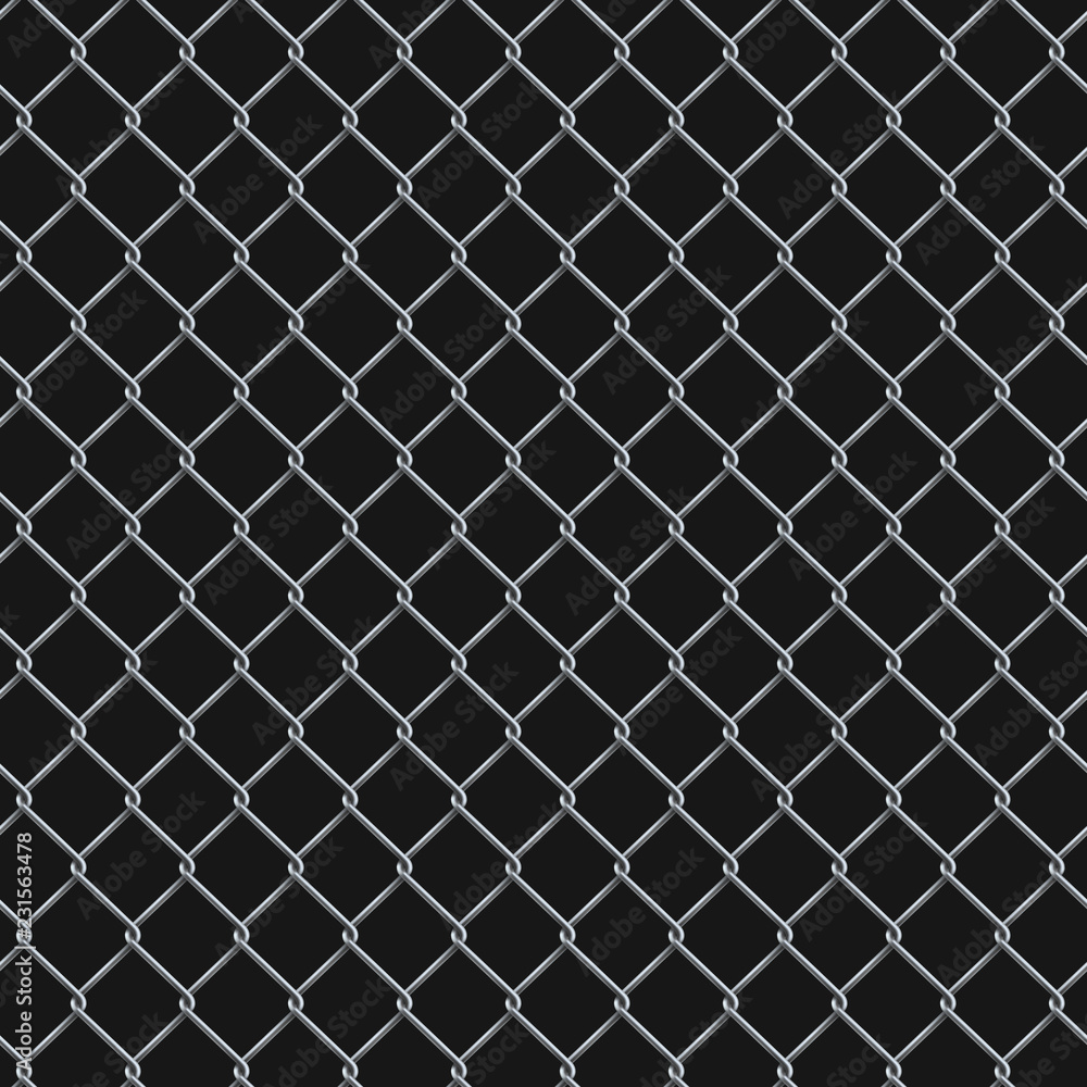 Seamless realistic chain link fence background on black Seamless realistic chain link fence background on black