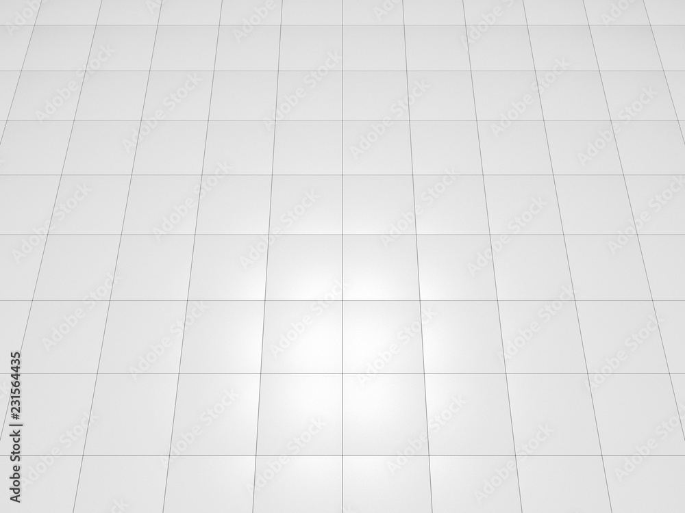White Tiles floor texture industrial background. 3D render.
White Tiles floor texture industrial background. 3D render.