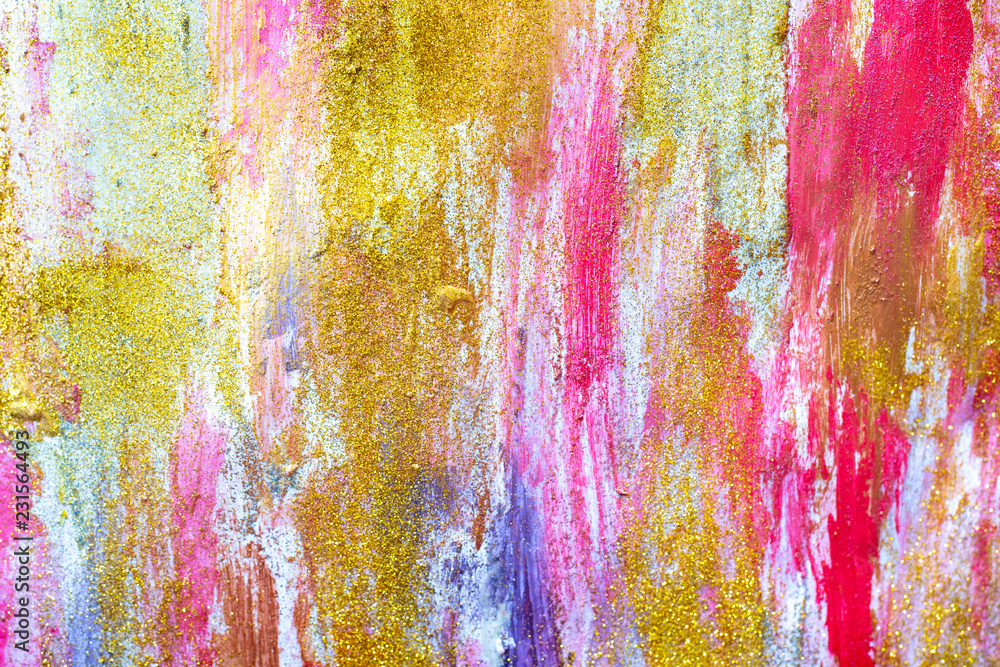 abstract streams of paints on the wall