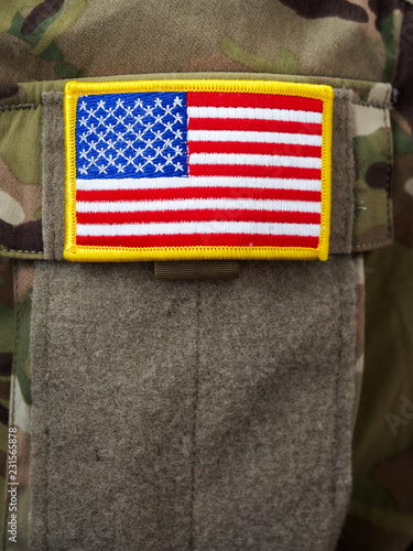 U.S. flag velcro patch on army uniform