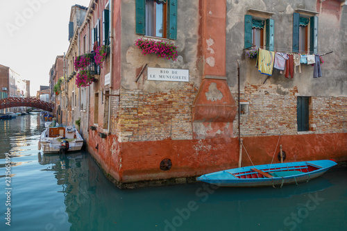 boat on canal in venice