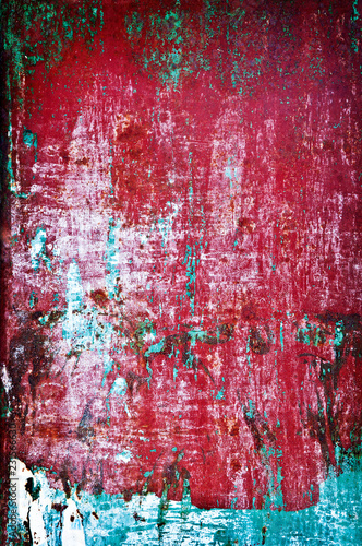 Grunge wall texture in red paint