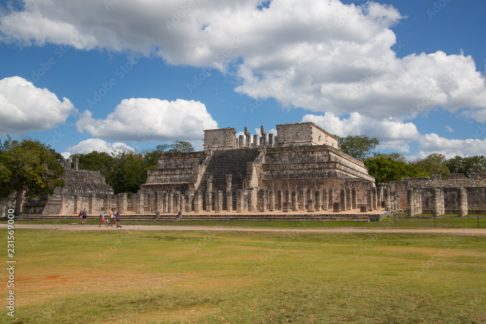 Mexico, Yucatan, Chichen Itzá, Yucatán. Ruins of the Warriors temple. Originally created with One Thousand columns