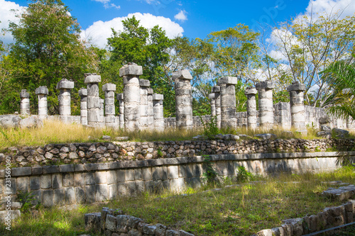 Mexico, Yucatan, Chichen Itzá, Yucatán. Ruins of the Warriors temple. Originally created with One Thousand columns