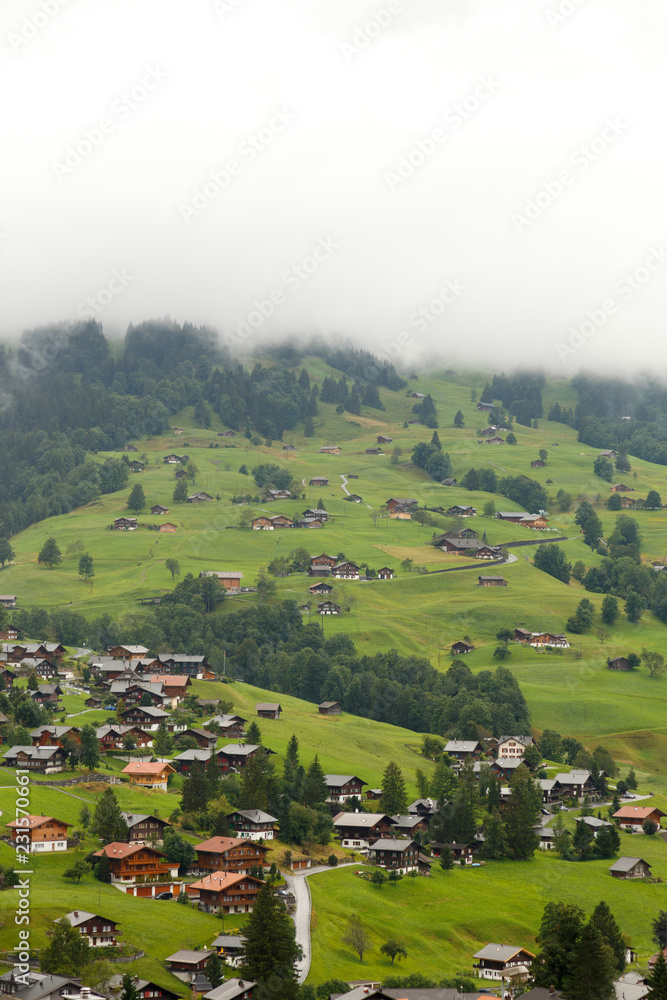 Swiss village in the mountains Swiss village in the mountains