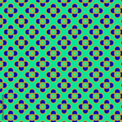 Abstract seamless geometric pattern based on circles.  Vector background.