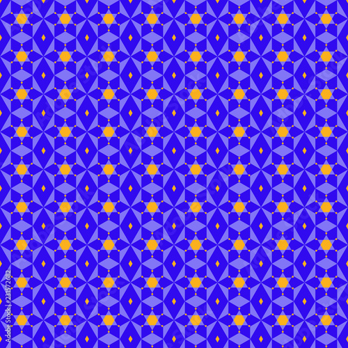 Abstract seamless geometric pattern based on stars.  Vector background.