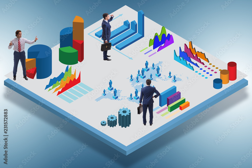 Businessman in business infographics concept Businessman in business infographics concept