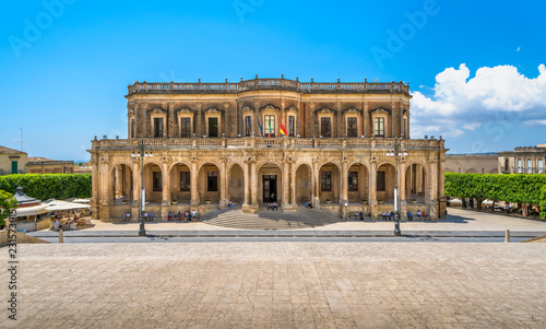 Palazzo Ducezio, seat of the municipality of Noto. Province of Syracuse, Sicily, Italy.