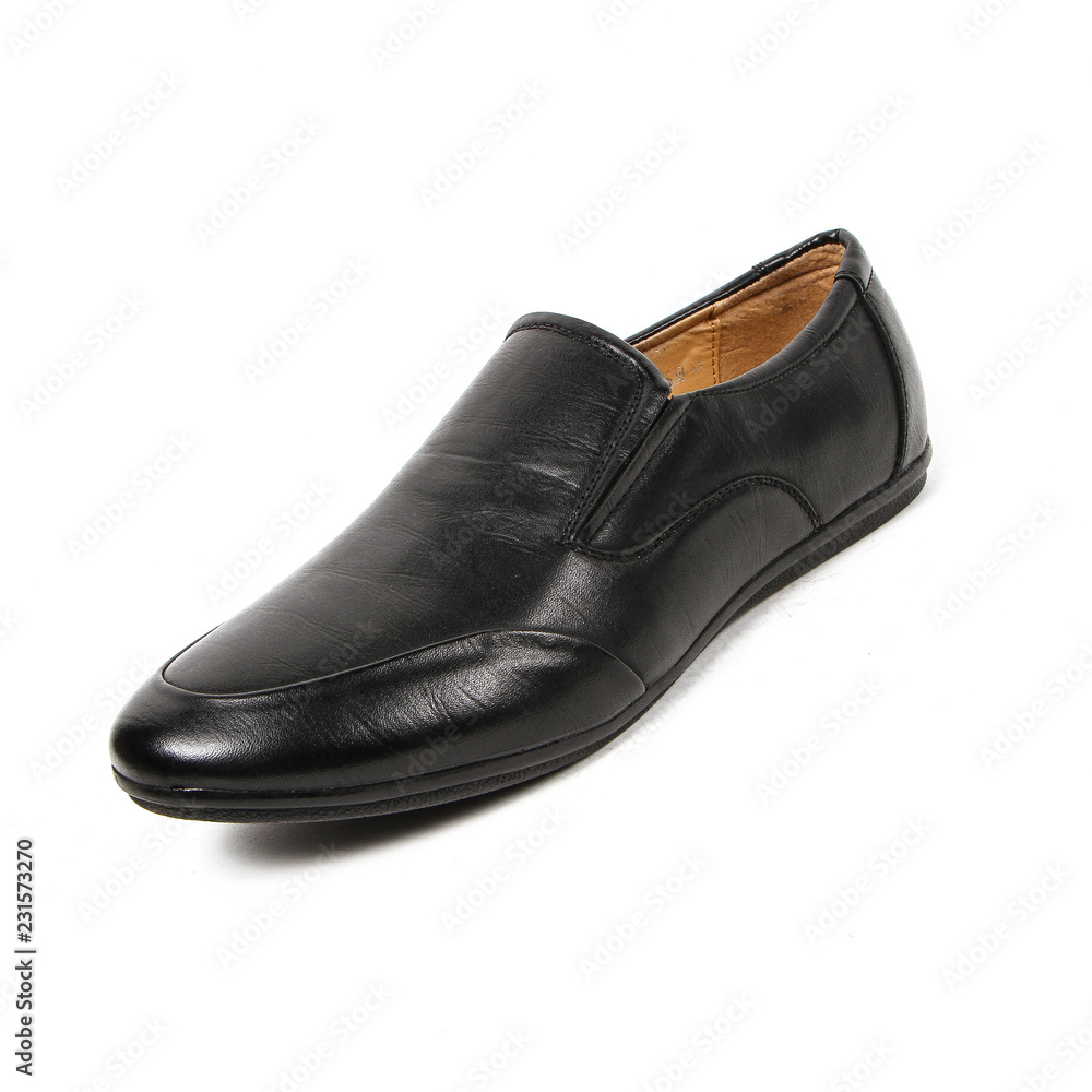 Office leathers man shoes isolated on white