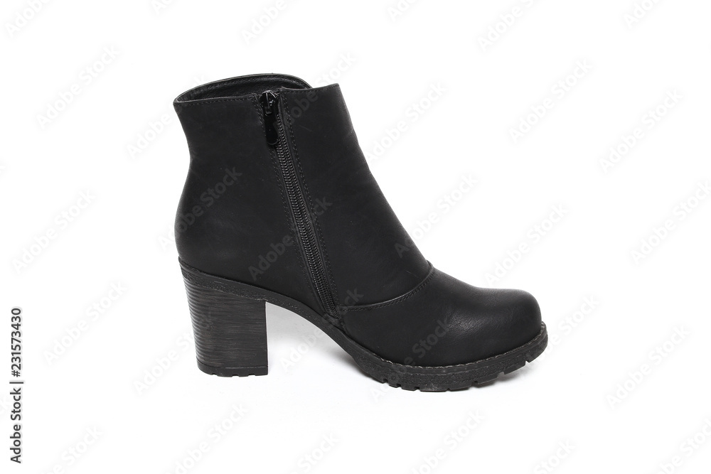 Fototapeta premium Women's demi-season shoes leather isolated on white background