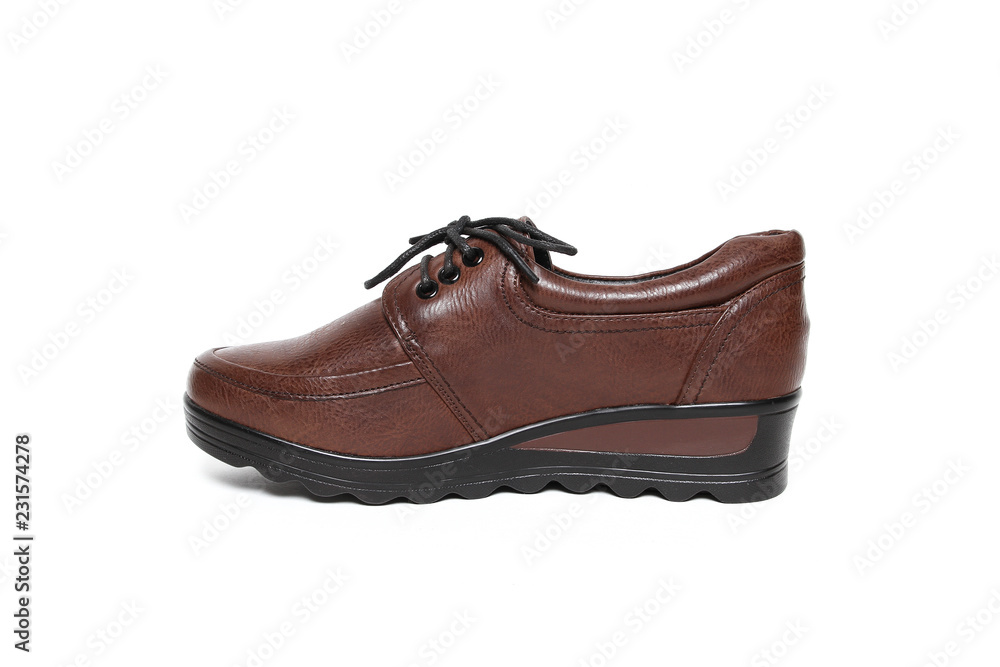 Women's demi-season shoes leather isolated on white background