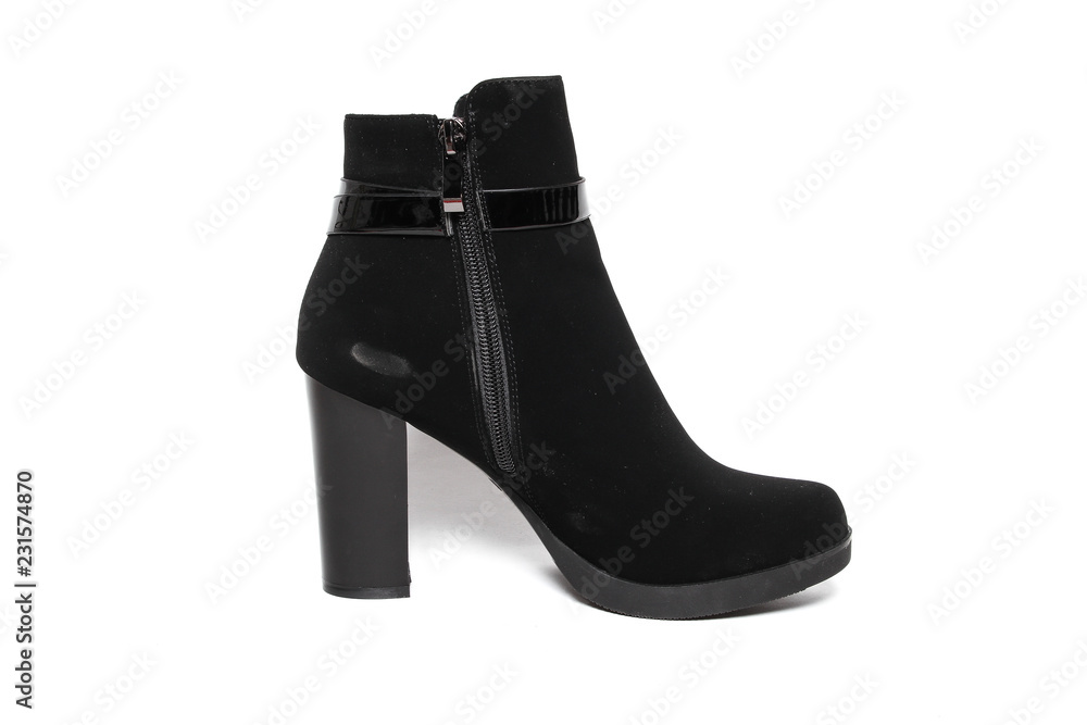 Fototapeta premium Women's demi-season shoes leather isolated on white background