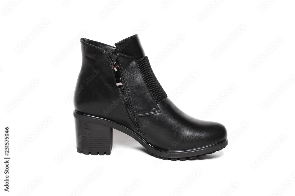 Women's demi-season shoes leather isolated on white background Women's demi-season shoes leather isolated on white background
