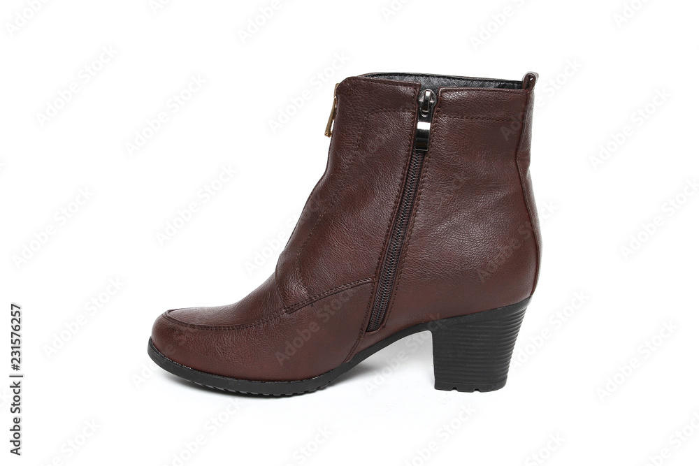 Women's demi-season shoes leather isolated on white background Women's demi-season shoes leather isolated on white background