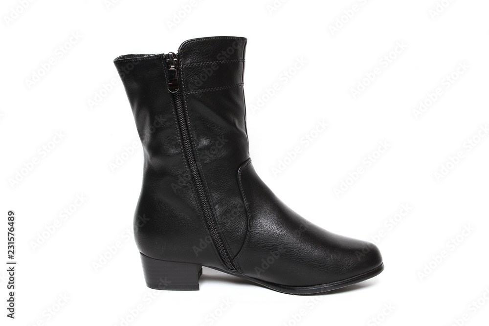 Women's demi-season shoes leather isolated on white background Women's demi-season shoes leather isolated on white background