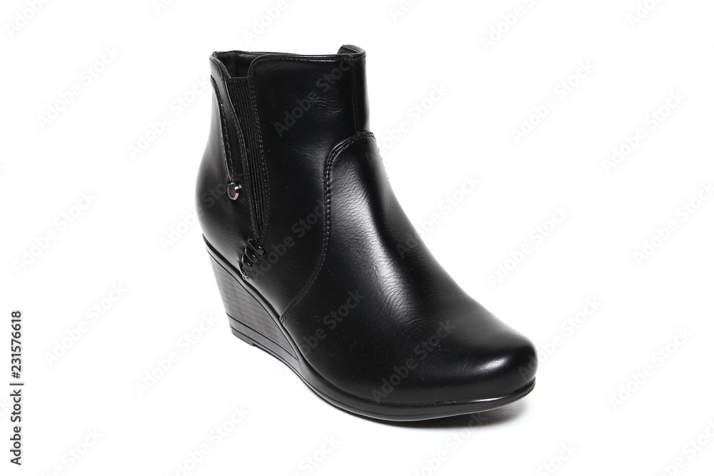 Women's demi-season shoes leather isolated on white background Women's demi-season shoes leather isolated on white background