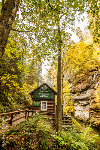 Hut in  Hrensko national Park, situated in Bohemian Switzerland, Czech Republic  © stefanie