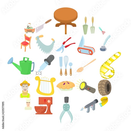 Foreman icons set. Cartoon set of 25 foreman vector icons for web isolated on white background