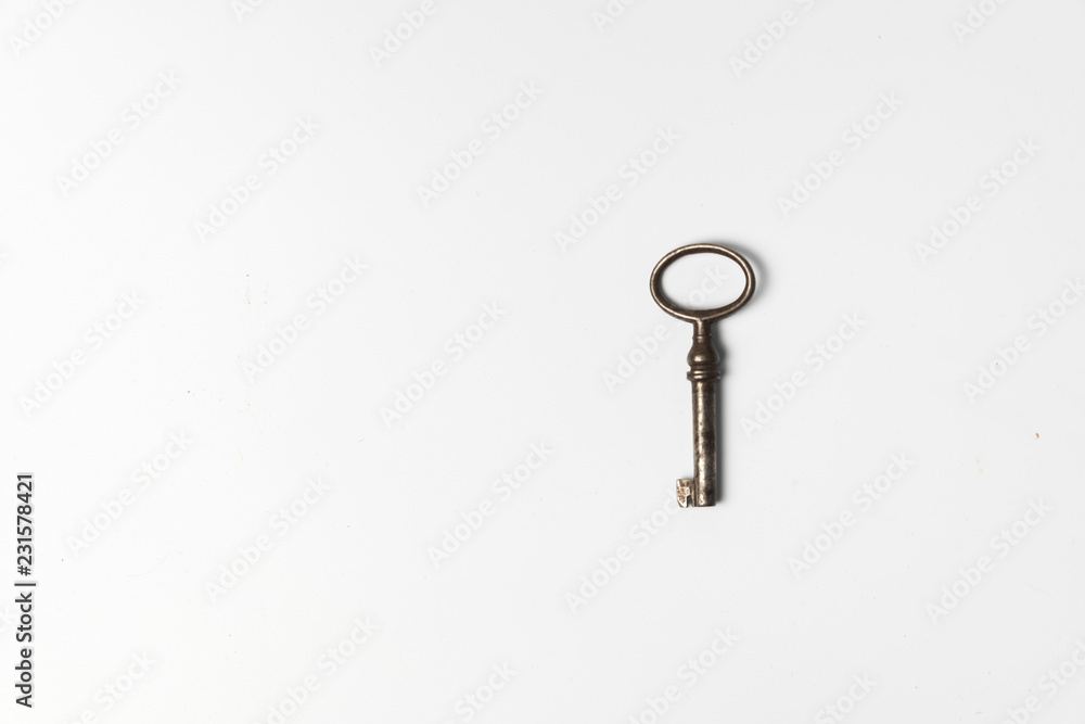 old key on white background old key on white background