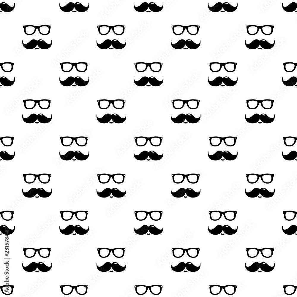 Nerd glasses mustaches pattern vector seamless repeating for any web design Nerd glasses mustaches pattern vector seamless repeating for any web design