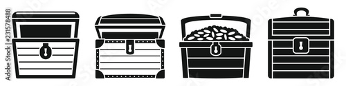 Dower chest box icon set. Simple set of dower chest box vector icons for web design on white background