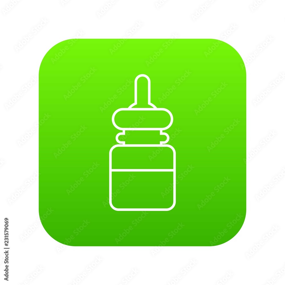 Baby bottle icon green vector isolated on white background Baby bottle icon green vector isolated on white background