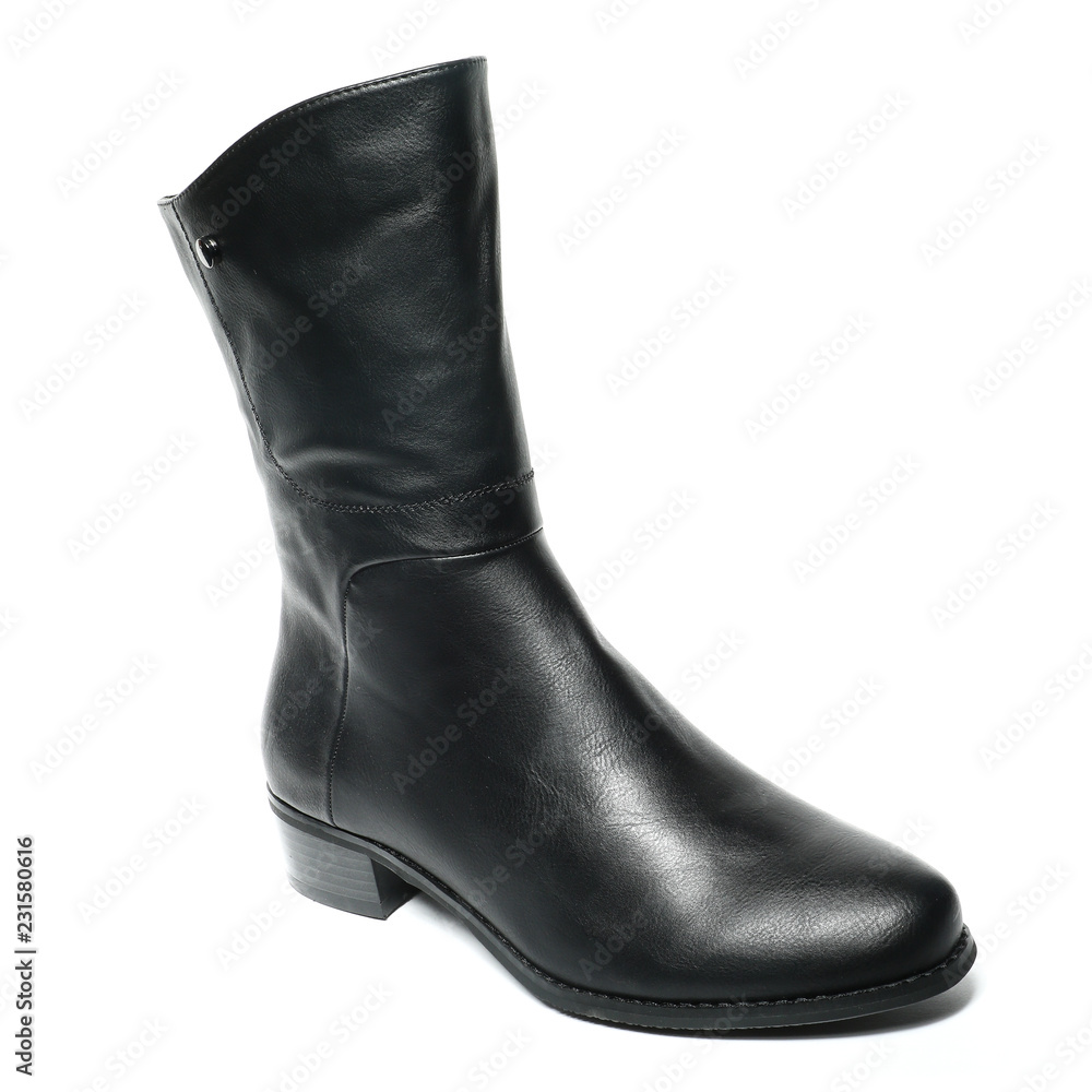 Women's demi-season shoes leather isolated on white background Women's demi-season shoes leather isolated on white background