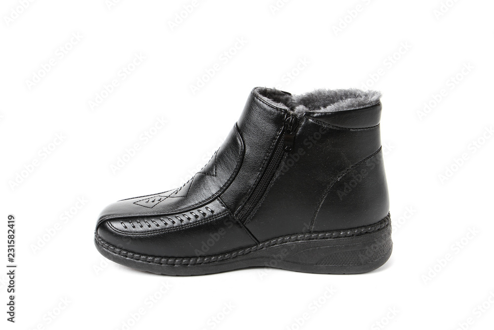 Women's demi-season shoes leather isolated on white background Women's demi-season shoes leather isolated on white background