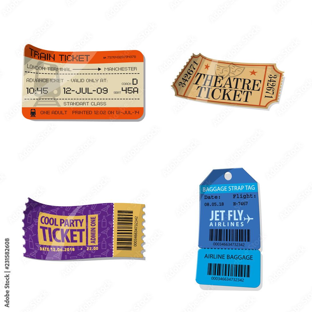 Isolated object of ticket and admission logo. Collection of ticket and event vector icon for stock. Isolated object of ticket and admission logo. Collection of ticket and event vector icon for stock.