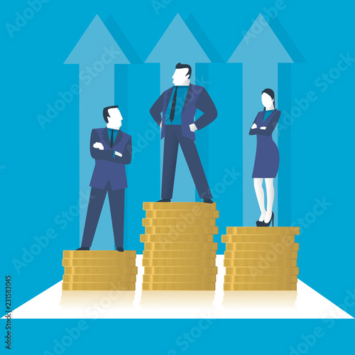 Reward. Winners of the competition.  Corporate competition. Comparison of work results. Business vector illustration concept