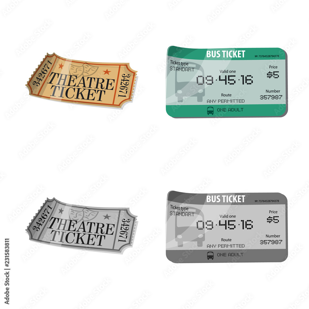 Vector design of ticket and admission symbol. Collection of ticket and event stock vector illustration. Vector design of ticket and admission symbol. Collection of ticket and event stock vector illustration.