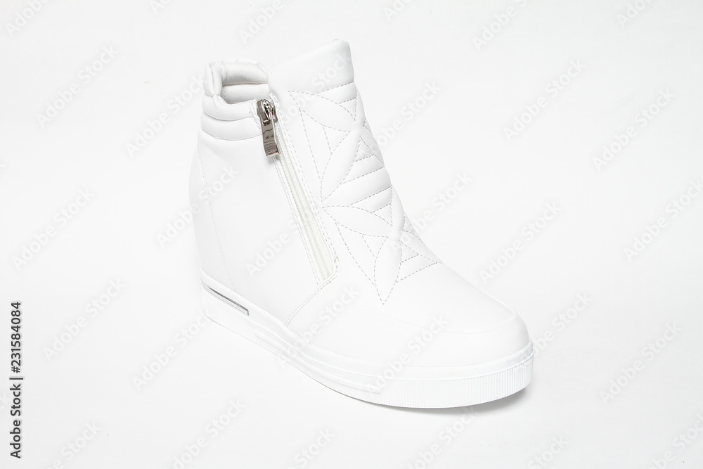 Women's shoes leather isolated on white background Women's shoes leather isolated on white background