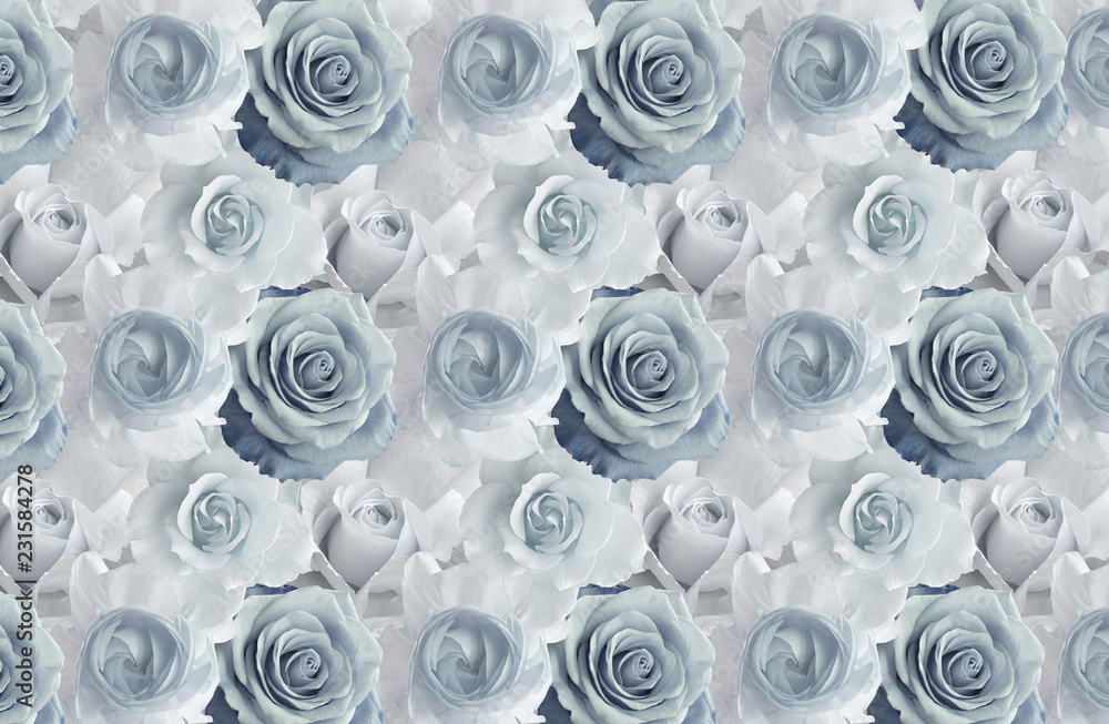 3d wallpaper, beautiful blue roses. Light blue colored roses. Flower theme  - this is a trend in design. Celebration 3d background. Stock Illustration  | Adobe Stock