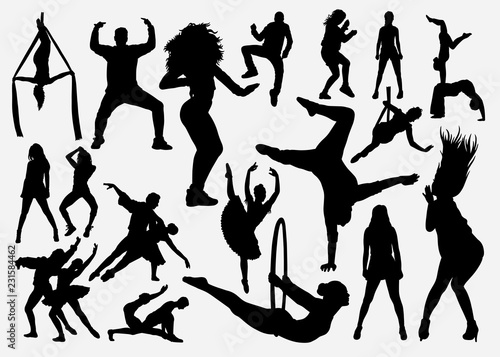 Sport dance male and female silhouette for symbol, logo, web icon, mascot, game elements, mascot, sign, sticker design, or any design you want. Easy to use.
