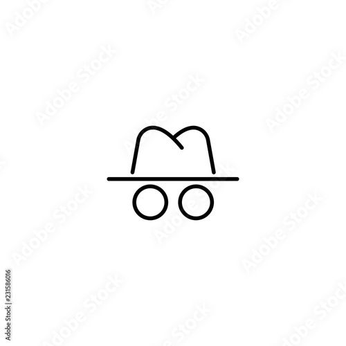 hacker private passing line black icon on white background