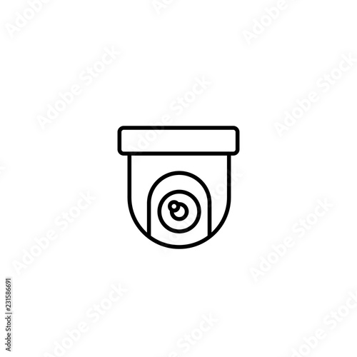 camera security system sign line black icon on white background